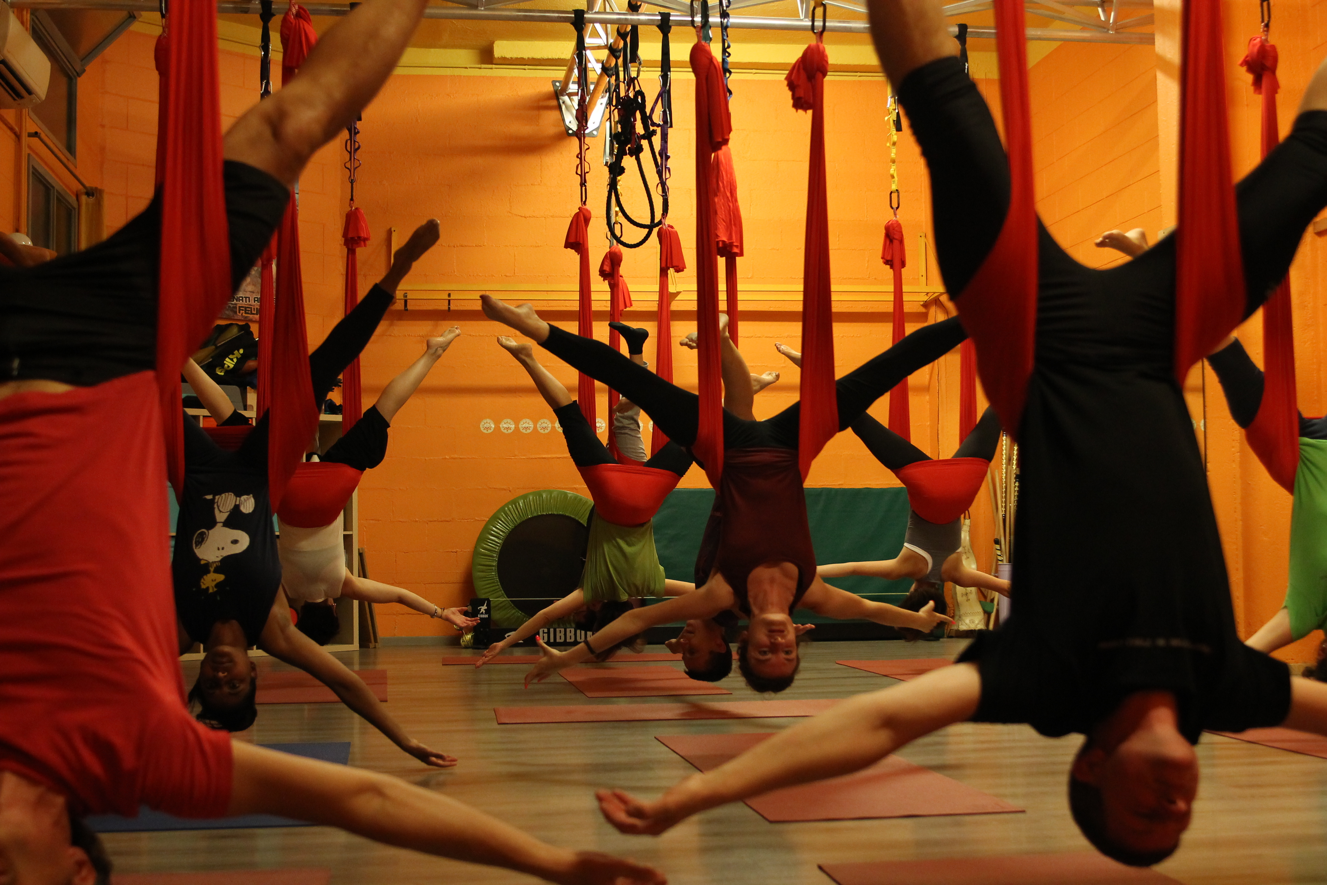 gruppo aerial fitness yoga officine del sole